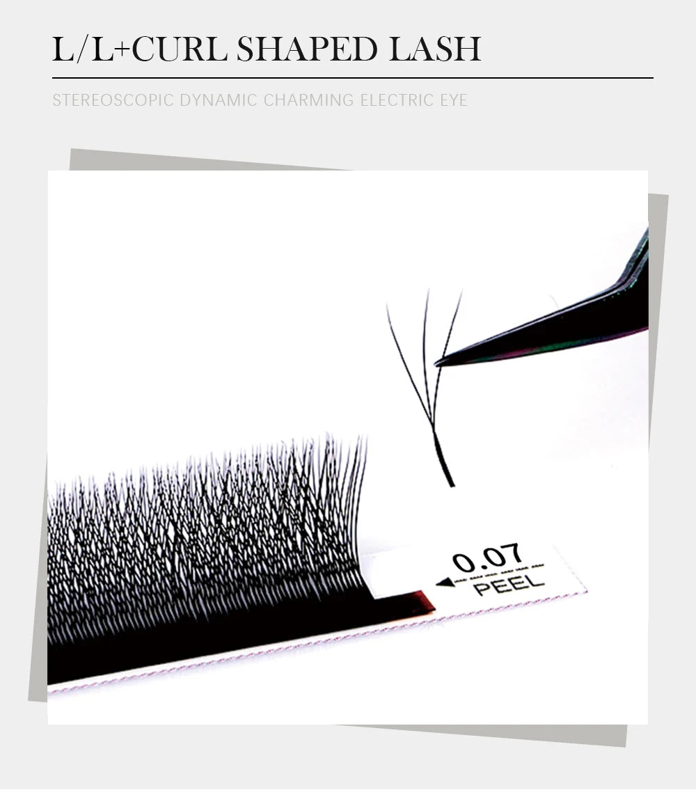 DeceMars L-curl M Curl YY 3D 4D 5D 6D Eyelash Extension 12 Lines for Makeup