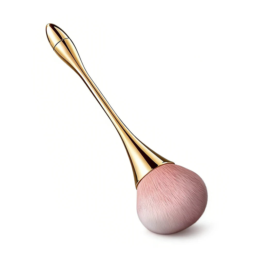 Small Fluffy Soft Powder Brush for Blush & Setting Powder – Waist-Shaped Handle, Beauty Tool