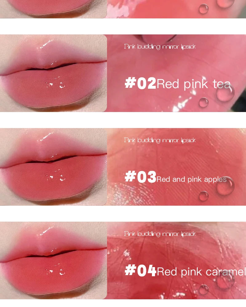 HERORANGE Push-button Mirror Lipstick Moisturizing Long-lasting Lip Glaze Lipstick