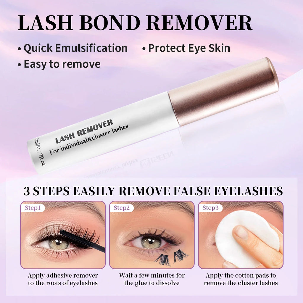 ISEEN DIY Eyelash Extension Kit Cluster Mix Eyelashes Full Set Lashes Kit with Lash Bond & Seal and Eyelash Tweezers and Brush