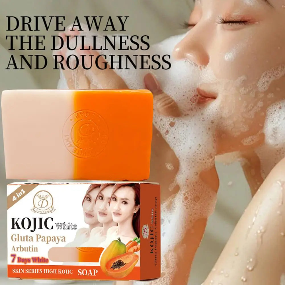 160g Papaya Kojic Acid Essential Oil Soap, Vitamin C Cleansing Bath Moisturizing Skin Handmade Soap