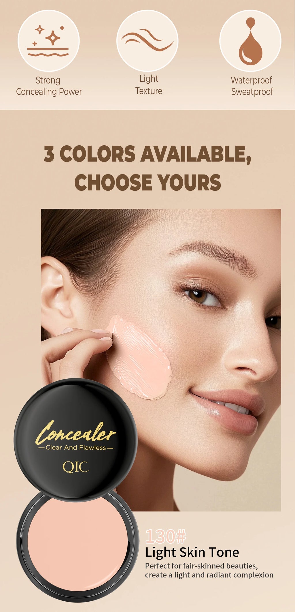 Hydrating Eye Brightening Concealer&Contour Cream-Full Coverage,Long Lasting,Correcting Eye Concealer for a Perfect Look Makeup