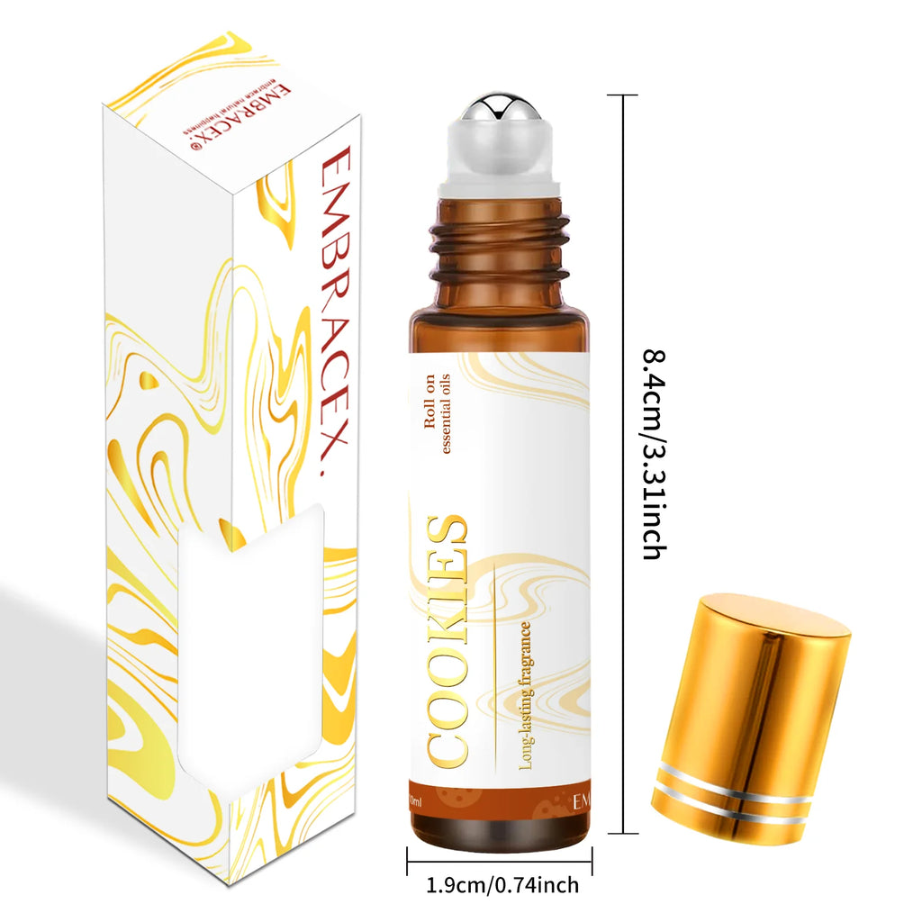 Cookie Scented Essential Oil Roll-On, 10ml - Warm Aromatherapy for Comfort & Relaxation - Sweet Baked Scent, Travel-Size Gifts