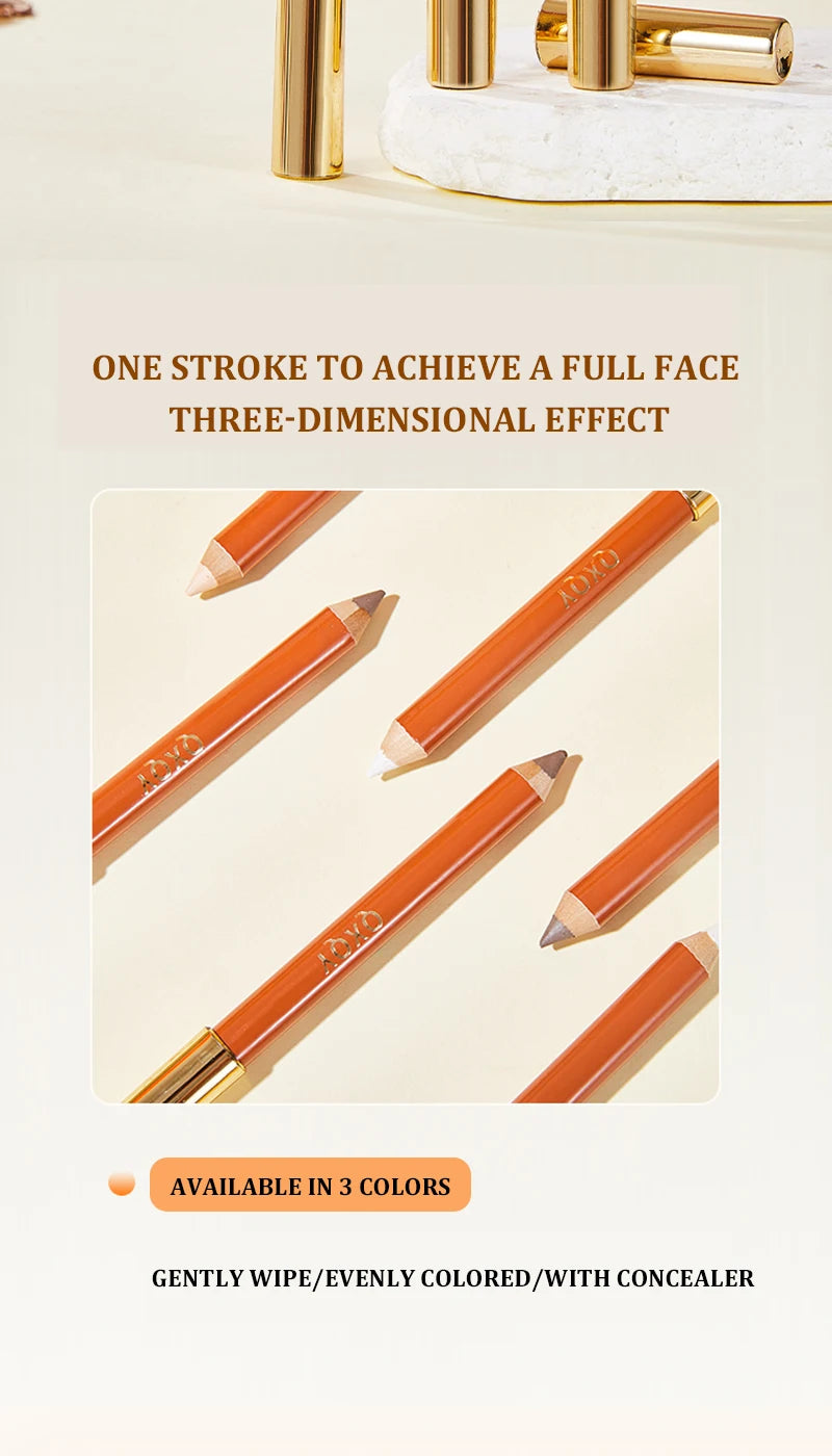 Three dimensional Fine Double Head Contour Pen to Lighten Tear Hole Natural Touch Nose Shadow Contour Holding Highlighter