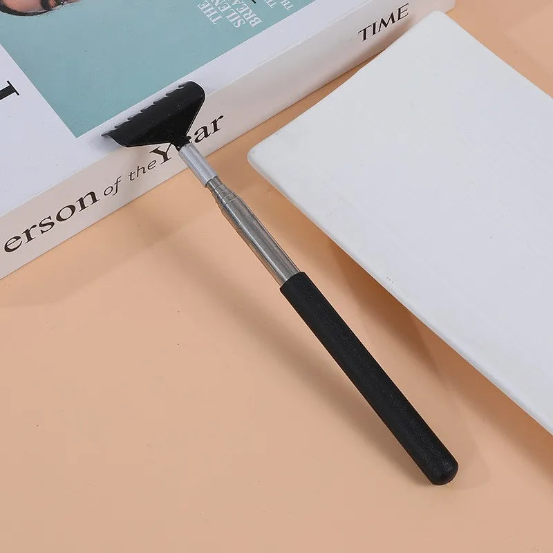 Telescopic Back Scratcher Scratching Backscratcher Massager Metal Stainless Steel Tool with Carrying Bag