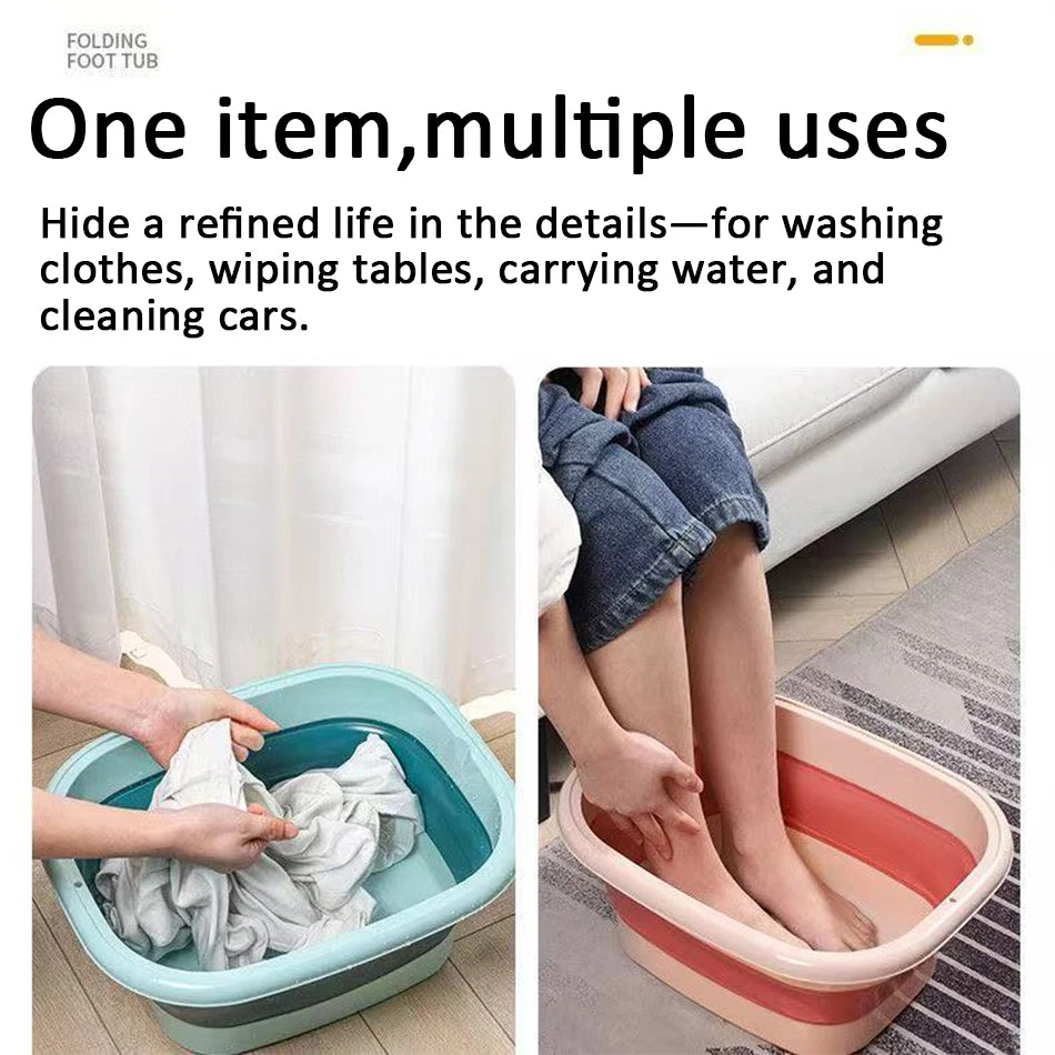 Foldable Foot Bath Tub–Portable, Covered Basin With Ergonomic Design, Silicone Thickening Suitable For Travel And Home Use
