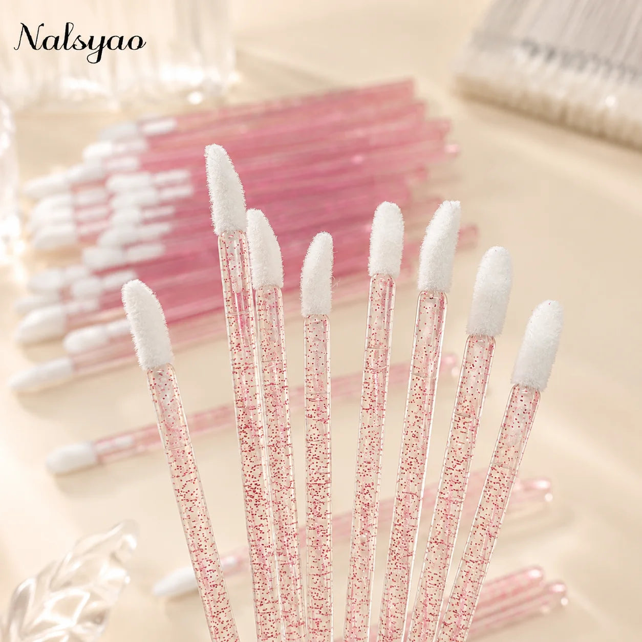 50Pcs Crystal Eyelashes Brushes Individual Lash Removing Cleaning Mascara Applicator Lip Brushes Makeup Eyelash Extension Tools