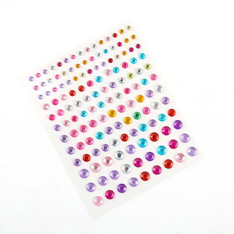 Rhinestone Acrylic Face Decoration Sticker Party Eyes Makeup Crystal Self-adhesive DIY Sticker Girls Face Diamond Tattoo Sticker