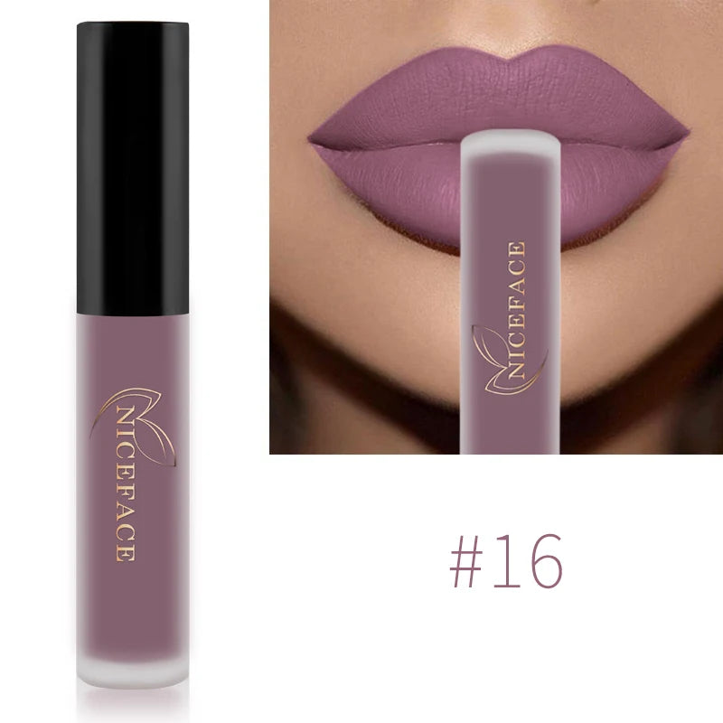 Nude Liquid Lipstick Ultra Matte Velvet Long Lasting Women Beauty Red Nonstick Cup Waterproof Purple Lip Gloss Lips Cosmetics
