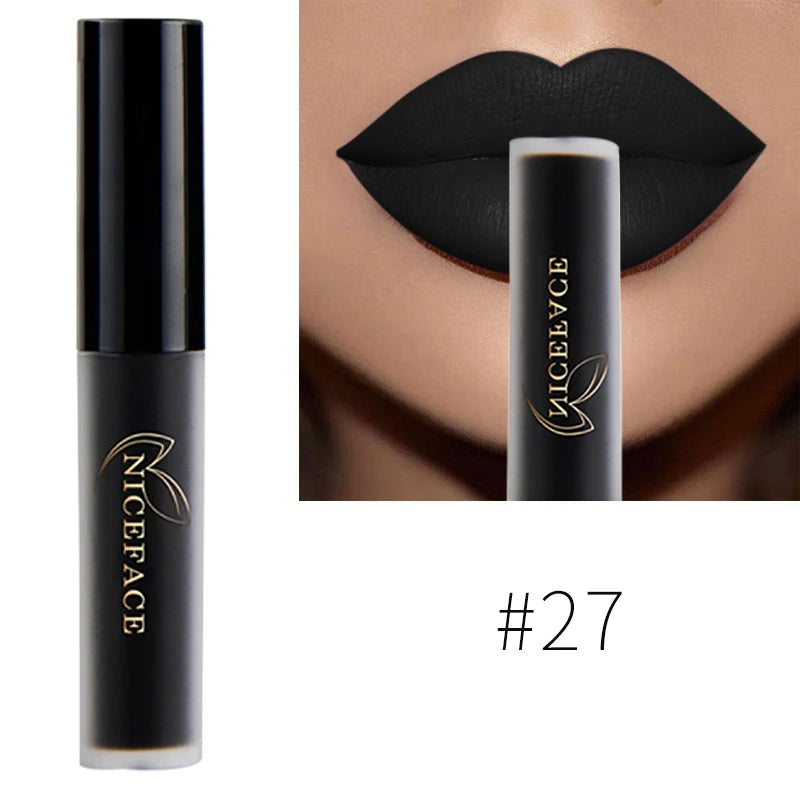 Nude Liquid Lipstick Ultra Matte Velvet Long Lasting Women Beauty Red Nonstick Cup Waterproof Purple Lip Gloss Lips Cosmetics