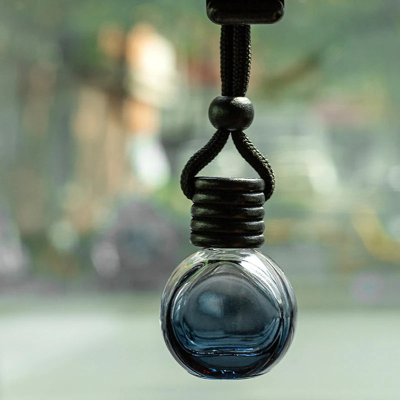 1PC Dyed Square Cap Black Cap Empty Bottle Car Essential Oil Diffuser Fragrance Air Freshener Scent Perfume Bottle Ornament