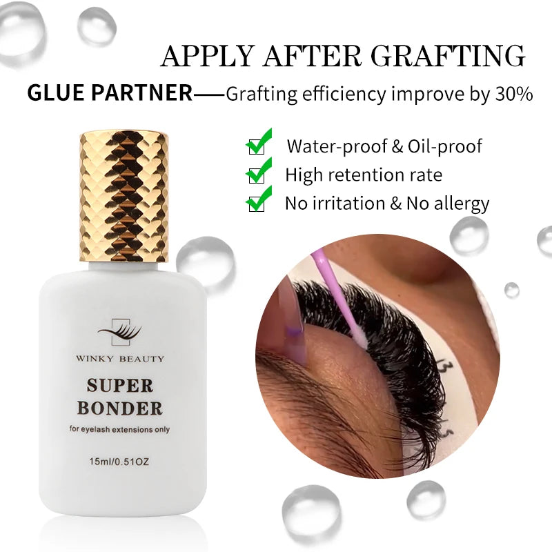 15ml Super Bonder Fixing Agent for Eyelashes Extensions Primer for Lash Glue Help Lash Bonder Adhesive Hardener Professional