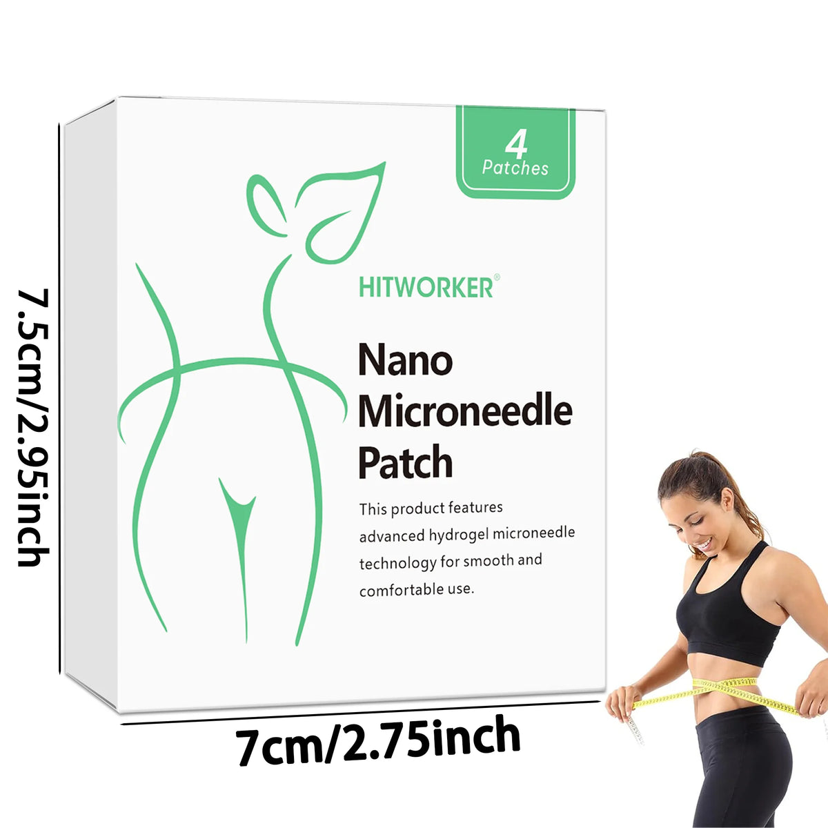 4pcs Nano Microneedle Patches for Effective Skin Tightening And Body Shape Management High Absorption Skin Care