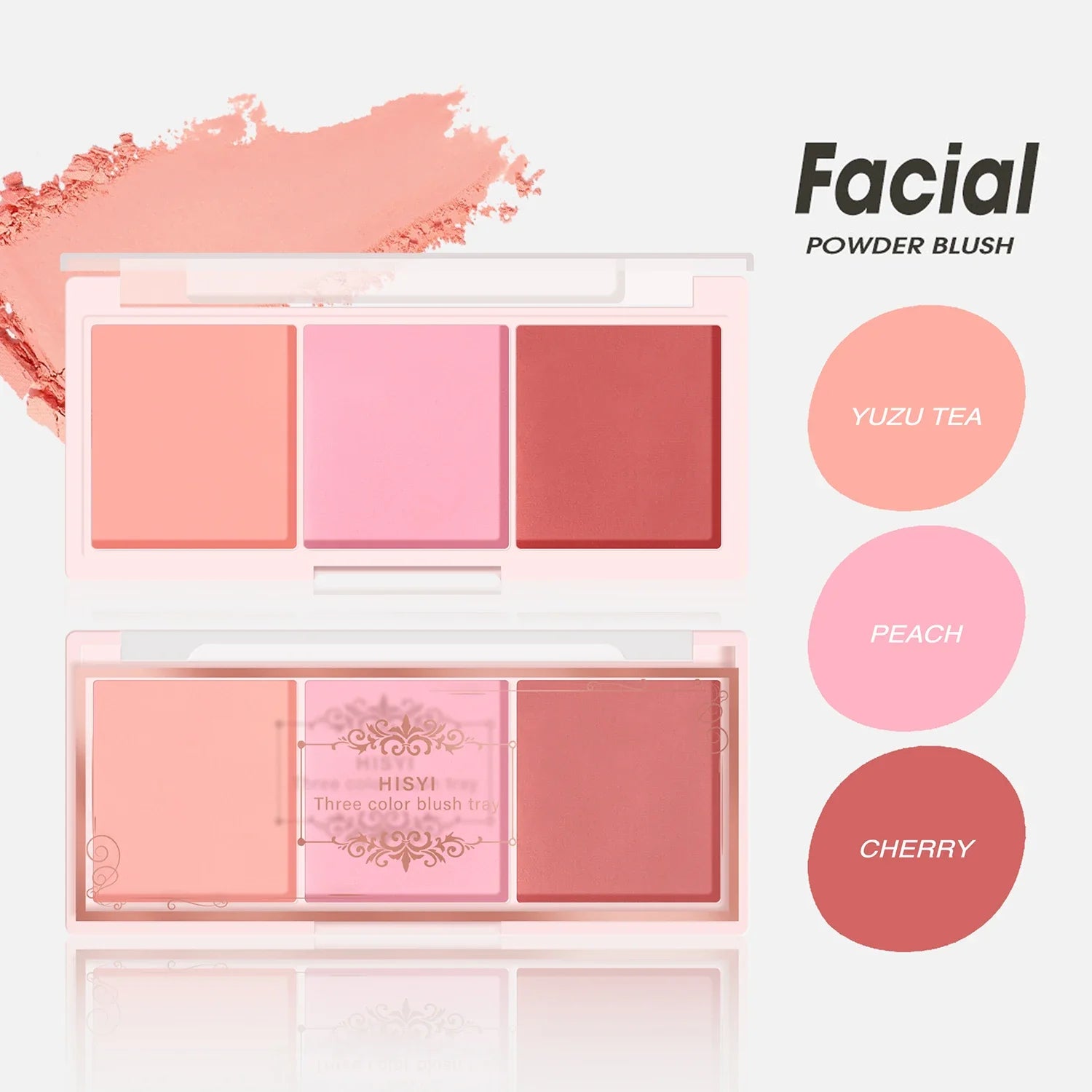 3-Color Cheek Red Plate Nude Makeup Natural Matte Milk Tea Orange Eye Shadow Makeup Lasting High Color Rendering Invisible