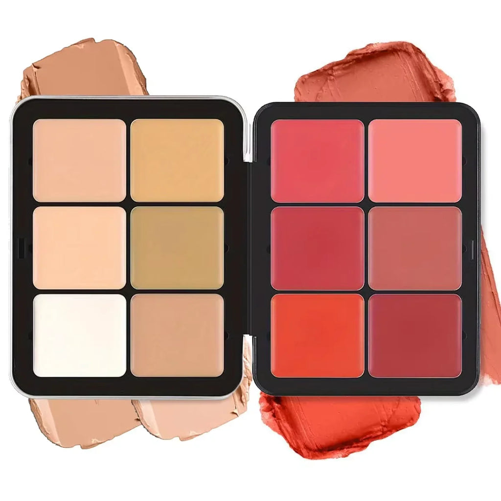 12-color concealer and blush palette Matte and highlight contour makeup rouge palette