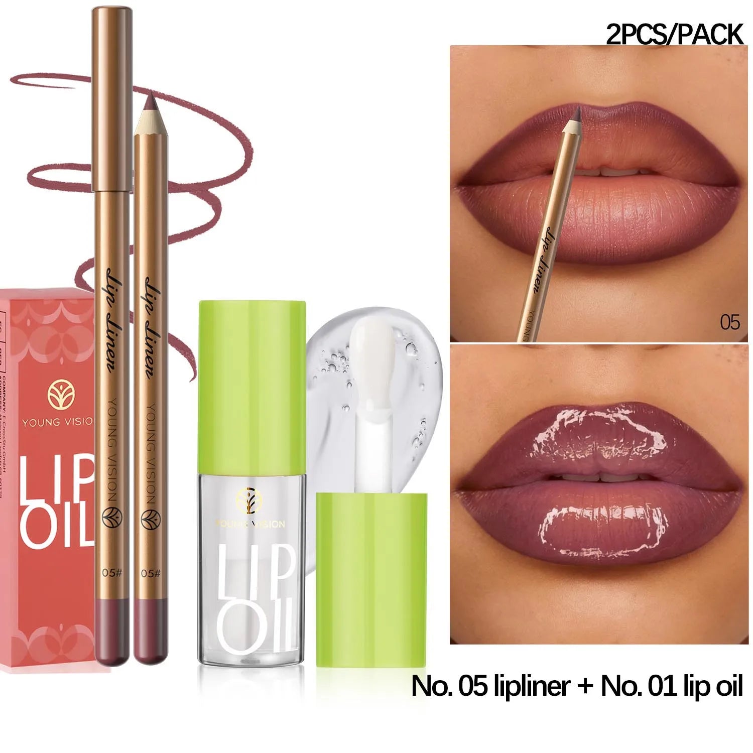 USHAS 12 Color Lip Liner + LIPSTICK Set Easy Coloring Matte Lipstick Long lasting nude red lipstick