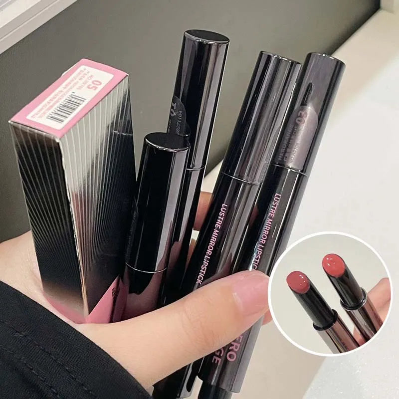 HERORANGE Push-button Mirror Lipstick Moisturizing Long-lasting Lip Glaze Lipstick