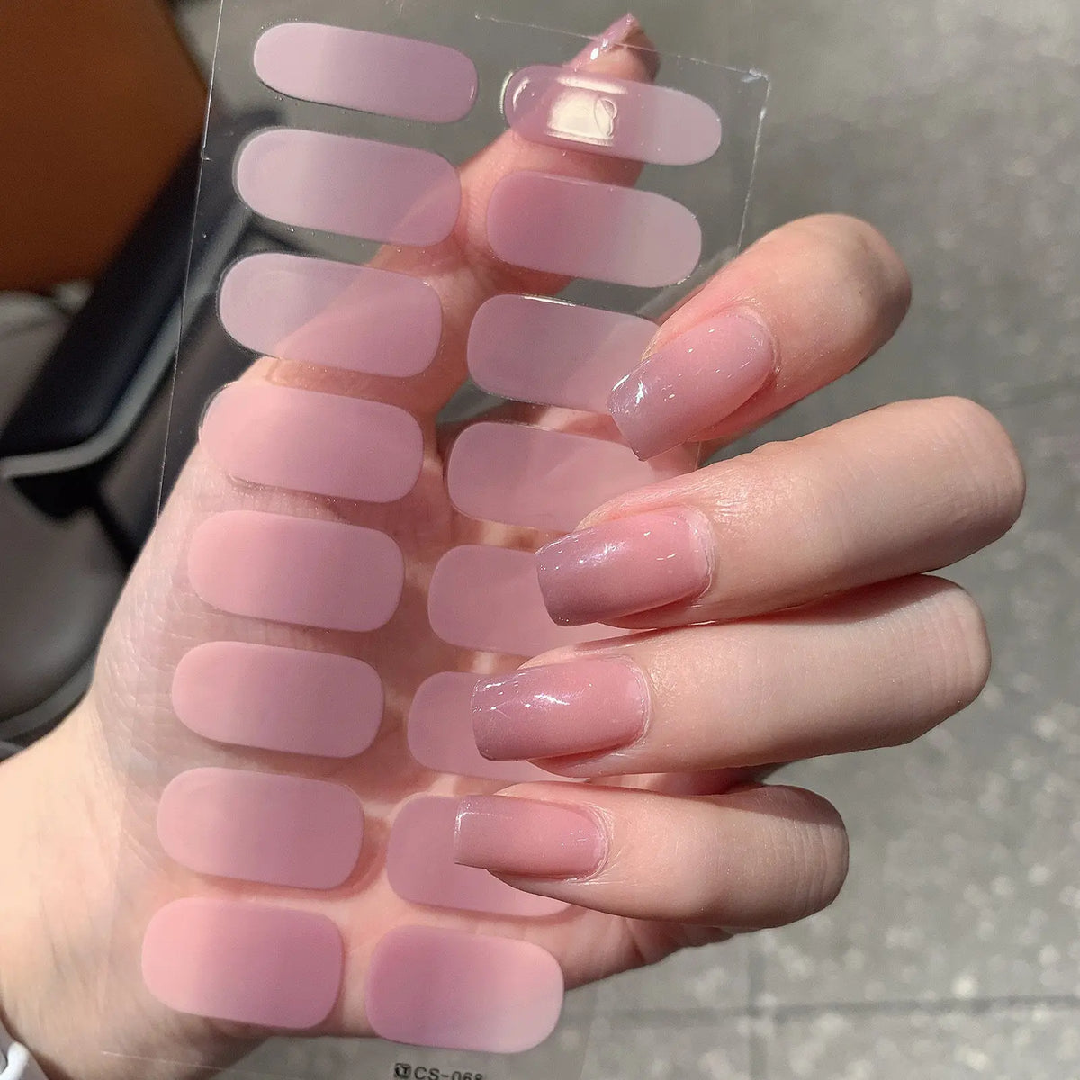 1 Sheet Semi Cured Wrap Gradient Nail Sticker Multi Color Solid Gel Full Cover Slider No Need UV Lamp Cured Fast Gel Nail Decal