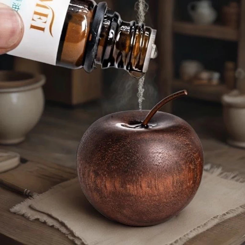 3/1Pcs Wooden Apple Shaped Essential Oil Diffuser Fragrance Diffuser Suitable For Home Bathroom Car Decoration