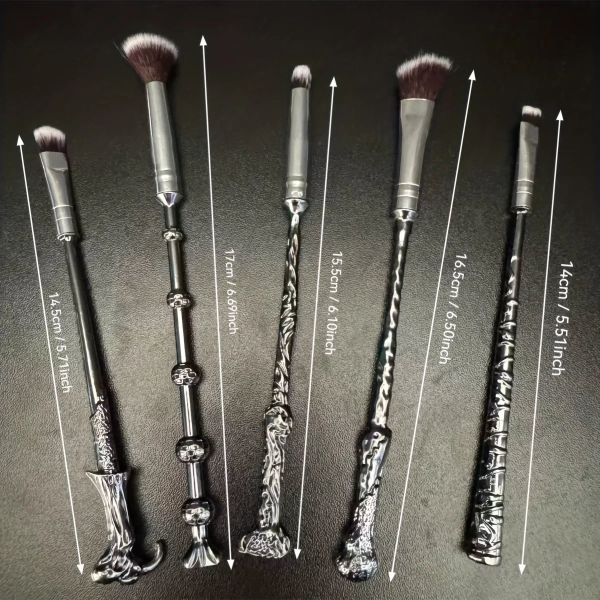 1 set of 5-piece makeup brush set, women's makeup brush set 5PCS, best gift, eye shadow eyeliner pen mixed lip bronze metal make
