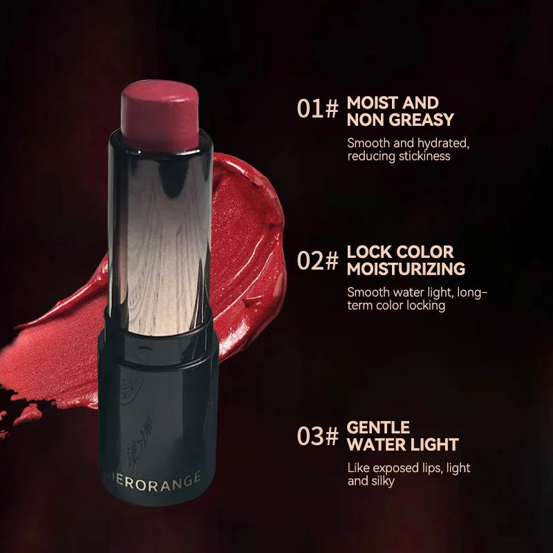 Lipstick Red Brown Lipstick Waterproof Moisturizing Mirror Lipstick Lip Gloss Natural Long-Lasting Makeup Valentine's Day Gift