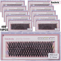 10 boxes of 20D/40D DIY eyelash sets suitable for beginners, with mixed lengths of 10/12/14mm eyelash clusters soft and durable,