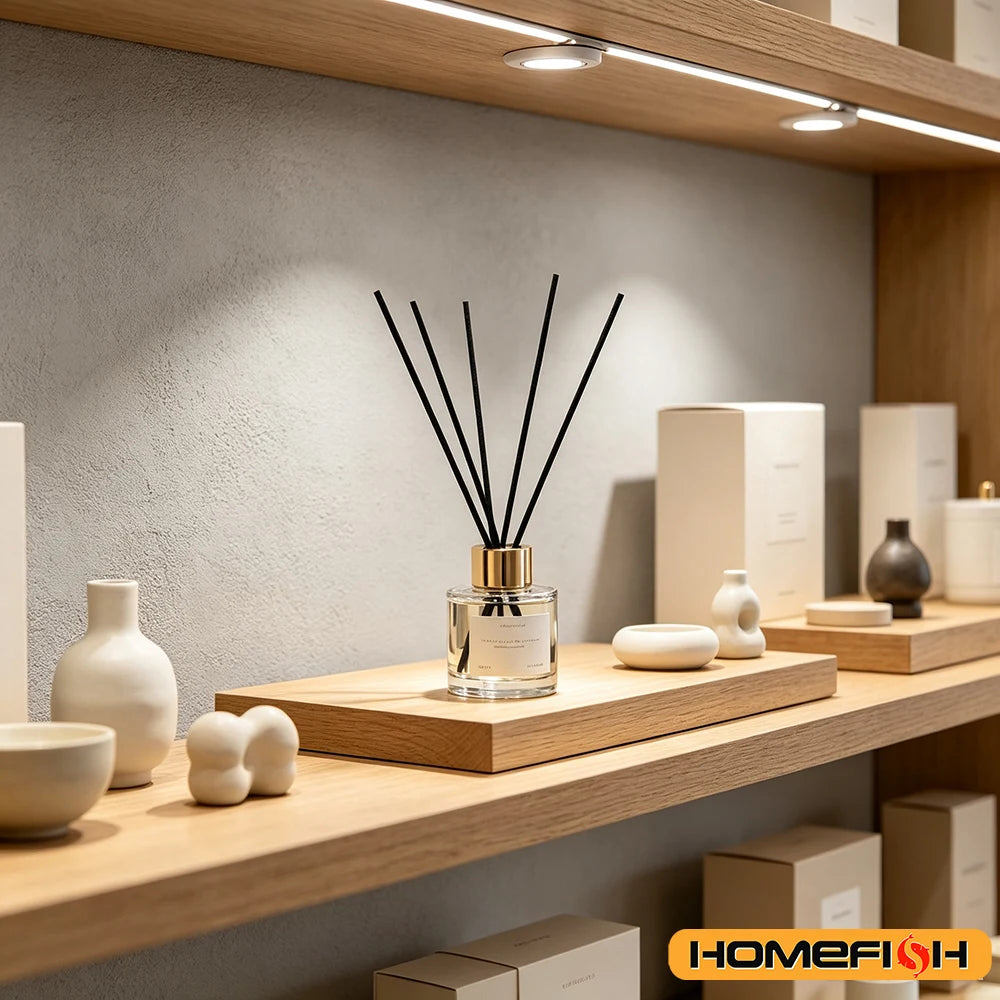 50 Pcs/Pack 3mm*20cm Diffuser Sticks , Fragrance Refill Black Fibre Reed Thick Aromatherapy Diffuser Sticks for Diffuser Oils