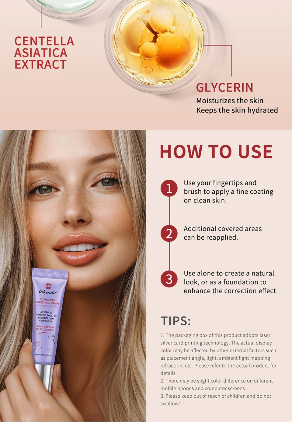 CC Cream erborian Centella Change Color Moisture Cream Makeup Foundation Full Coverage Magic Foundation Covering Korean Makeup