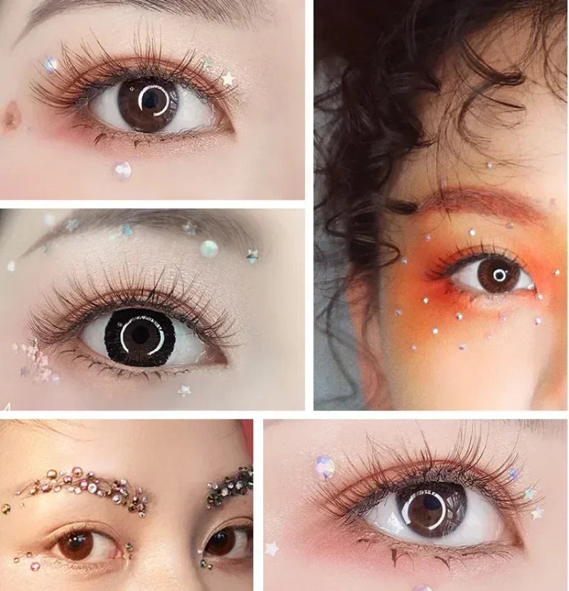 Rhinestone Acrylic Face Decoration Sticker Party Eyes Makeup Crystal Self-adhesive DIY Sticker Girls Face Diamond Tattoo Sticker