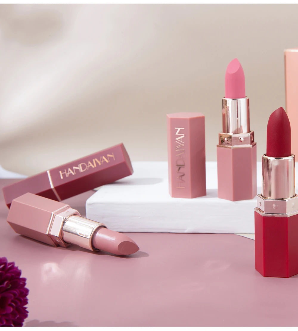 12-Color Matte Lipstick , Non-Fading, Non-Stick Cup Long-Lasting Velvet Finish, Smooth Matte Lip Color Waterproof Smudge-proof