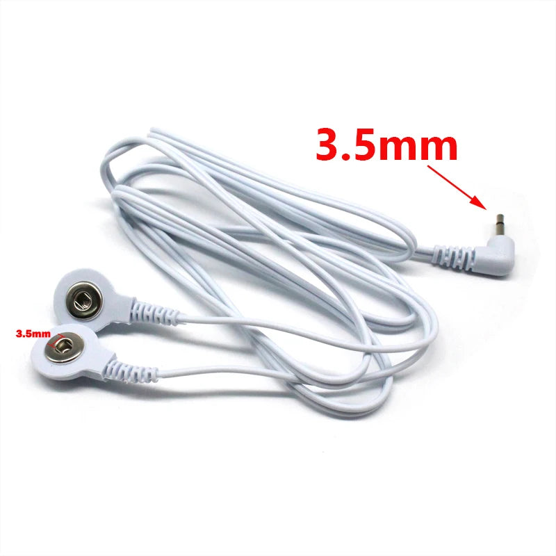 2 Way+4-Way Machine Massager Button Cable Electrode Pads Standard Connection Massage for TENS Unit Lead Wires Cables