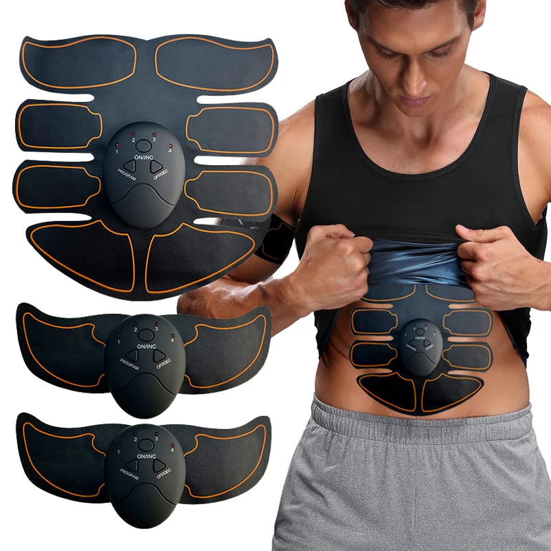 New EMS Muscel Stimulator Abdominal Arm Leg Neck Trainer Muscle Toner Body Training Slimming Massager Fitness Use With Battery