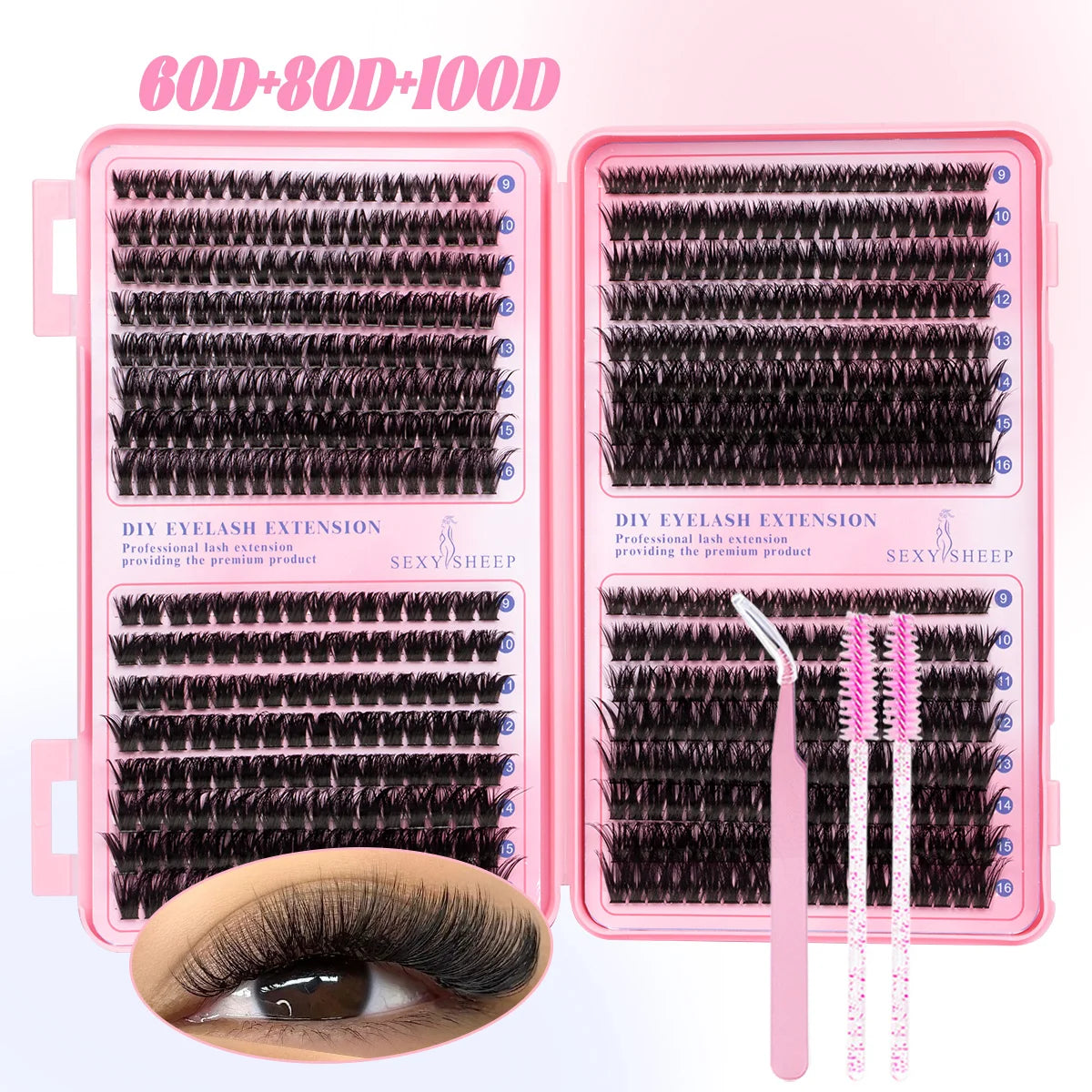 DIY Cluster Lashes Kit Individual Lashes 3D Faux Mink Lashes Wispy Eyelash Extension Soft Lashes Reuseable Makeup