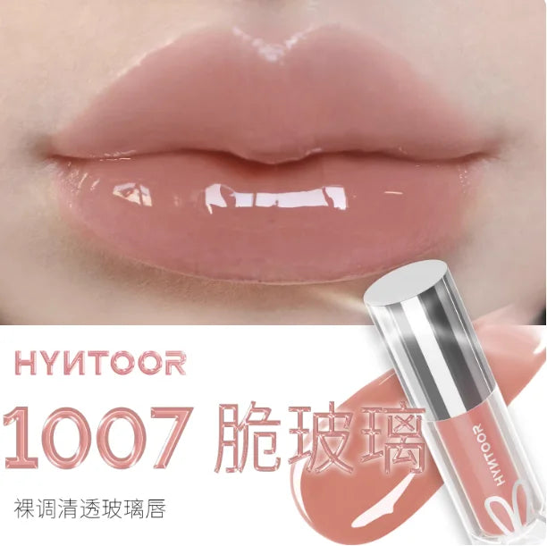 HYNTOOR Goth Lip Gloss Mirror Moist Nude Grey Black Silvery Fine Flash Low Saturation Lip Glaze Lasting Halloween Lip Makeup