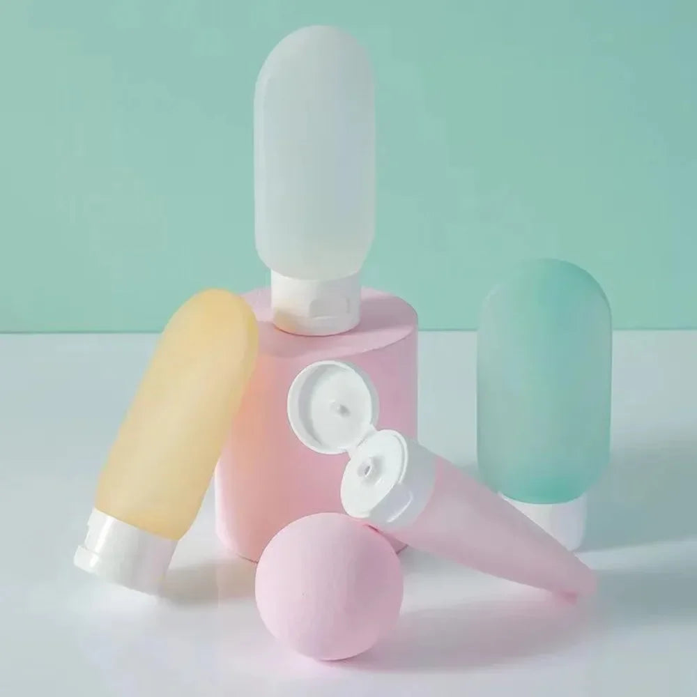 4Pcs/Set Refillable Bottle 60ml Soft Lotion Container Squeeze Tube Empty Bottle Portable Travel Shampoo Bottle
