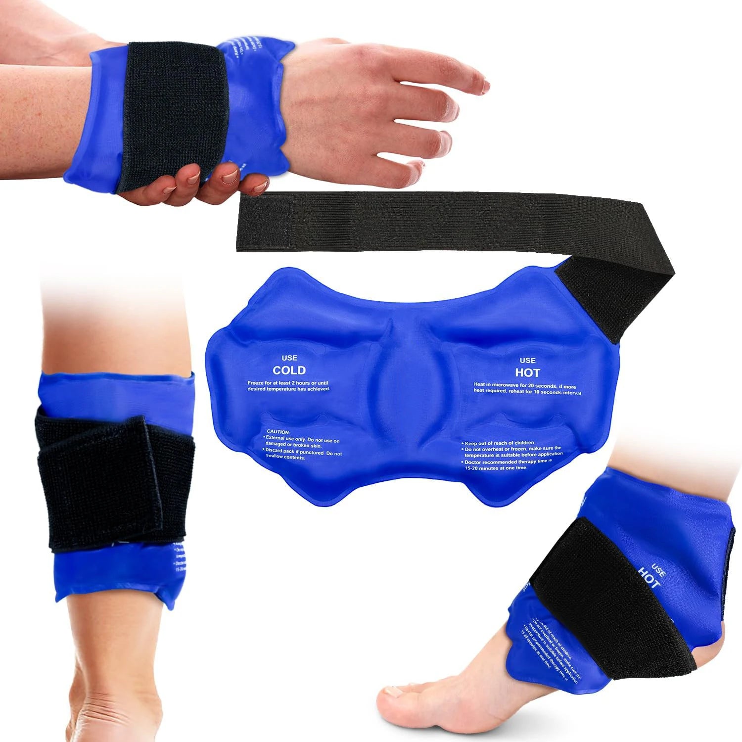 Ankle Brace Ice Pack Wrap For Sport Injuires Hot & Cold Compress Use Large Reusable Gel Cold Pack Ankle Support