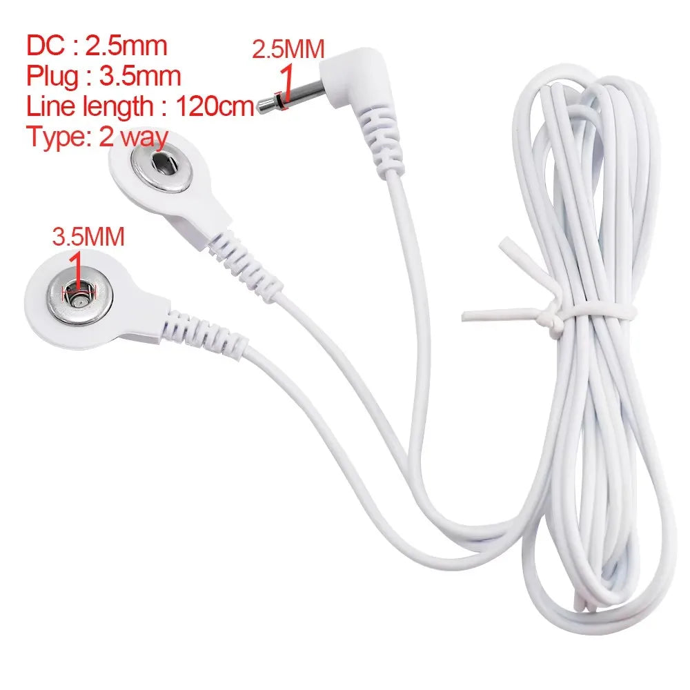 2.5mm Pin Connectors 2/4-Way Lead Wires for Electronic Muscle Stimulator Electrode Pads Connection TENS Unit Massage Lead Wires