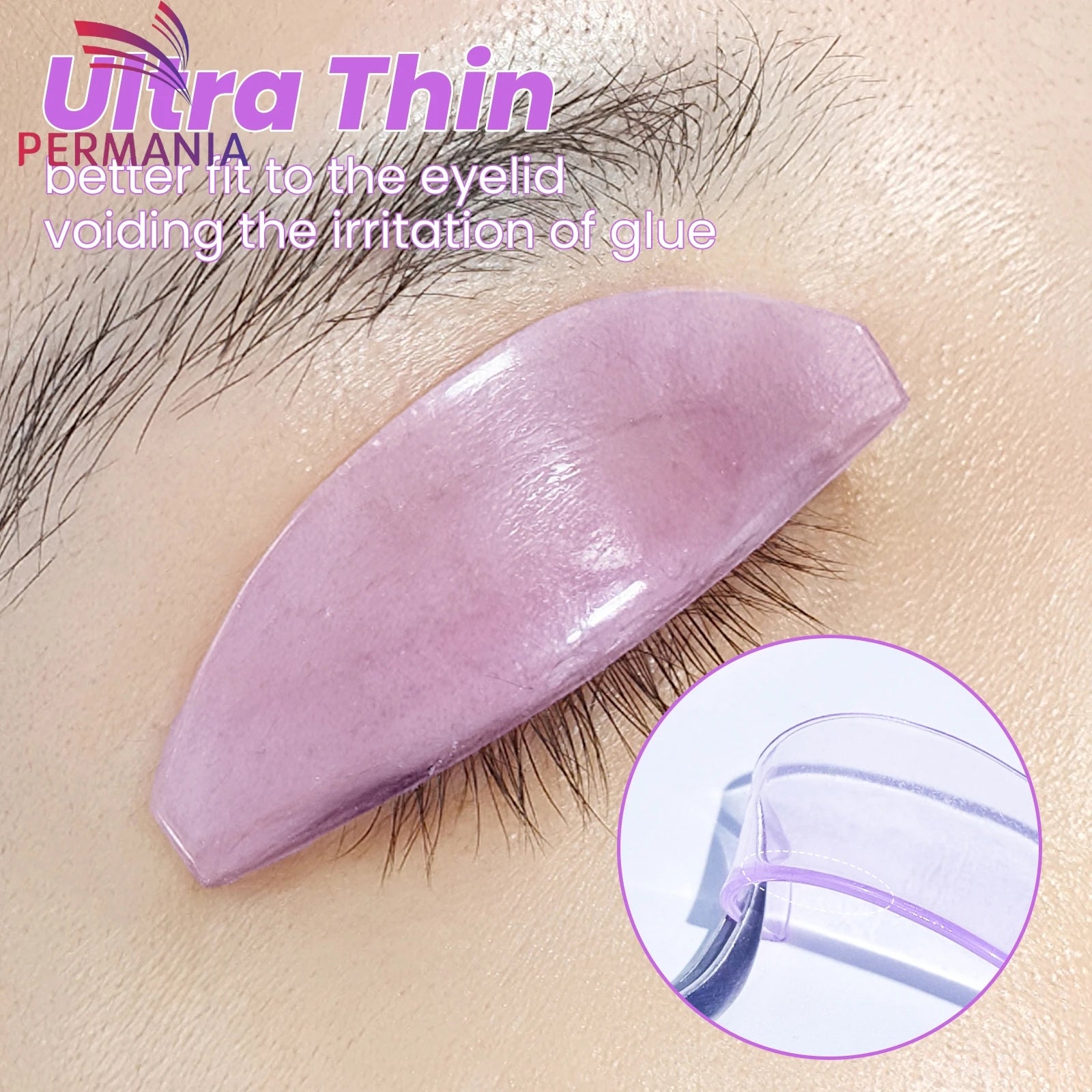 PERMANIA 2PC Silicone Lash Perm Pads Softening Lifting Lashes Rod Shield Self-Adhesive 3D Eyelash Curler Accessories Makeup Tool