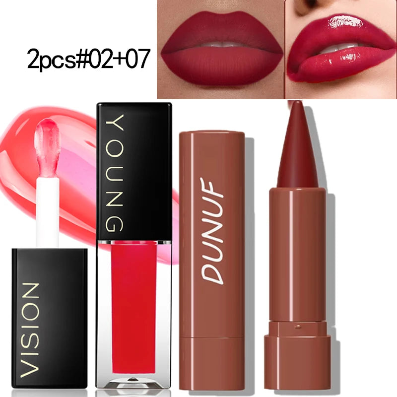 Gradient Lip Liner Pen with Matte Velvet Finish Smooth Application  Lipstick for Defined and Elegant Lips