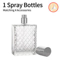 1pcs+2 Accessories 100ml Refillable Spray Perfume Bottle with 1 Spray Bottle, 1 Funnel, 1 Dispensing Tool