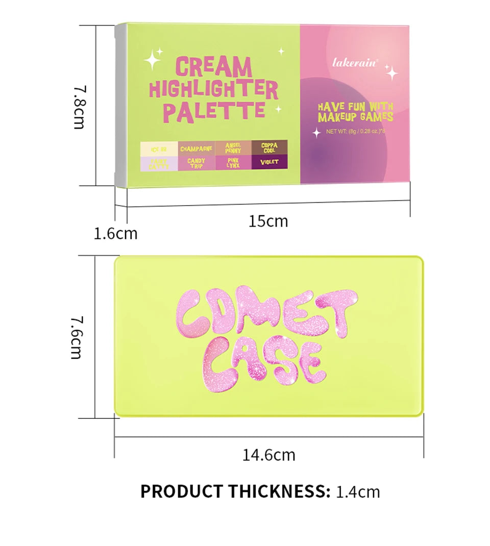 Curve Case Cream Eyebrow Cream Blush Highlighter Palette Matte Shimmer Finishes Shadow Tones Long-Lasting Cosmetics