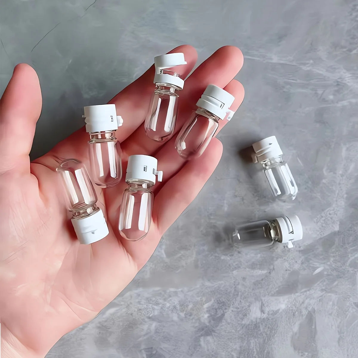 10pcs Clear Leak-Proof Travel Bottle for Makeup Remover & Lotion, Portable Dispenser with Flip-Top Essence Bottled Separately