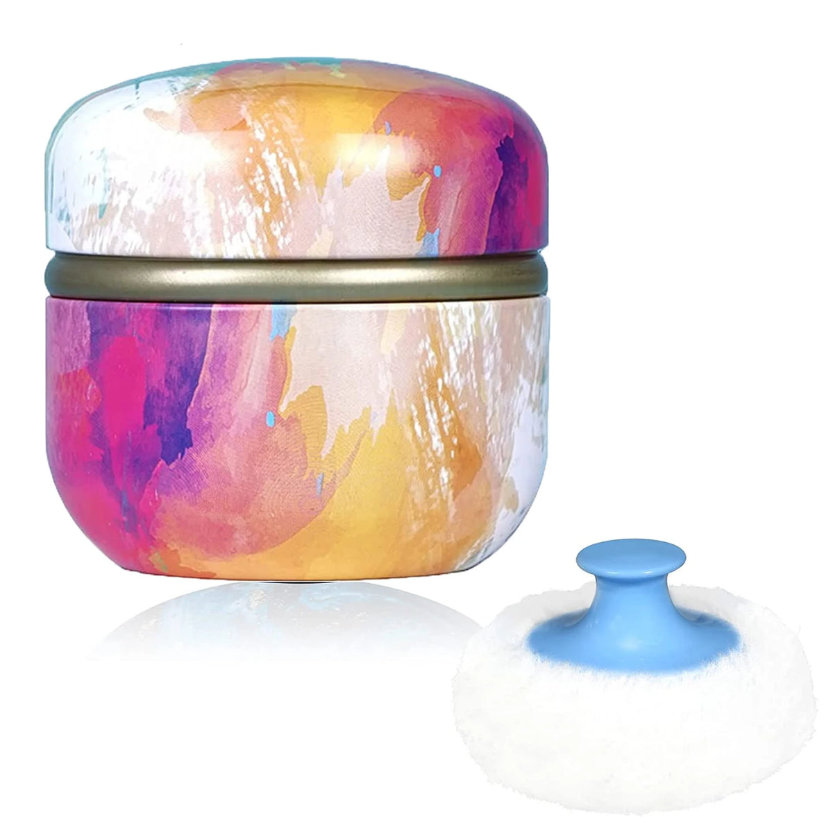 Makeup Puff and Powder Container for Body Dusting Powder Case with Puff fo Women Loose Powder Containers with Puff for Travel