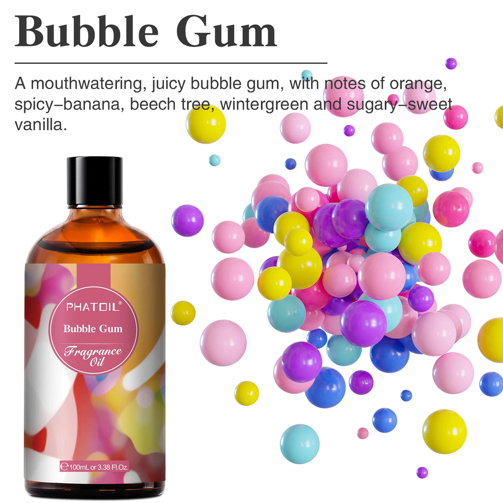 PHATOIL 100ml Aroma Fragrance Oil For Soap & Candle Making Fresh Linen Bubble Gum Baby Powder Angel Aromatherapy Essential Oils