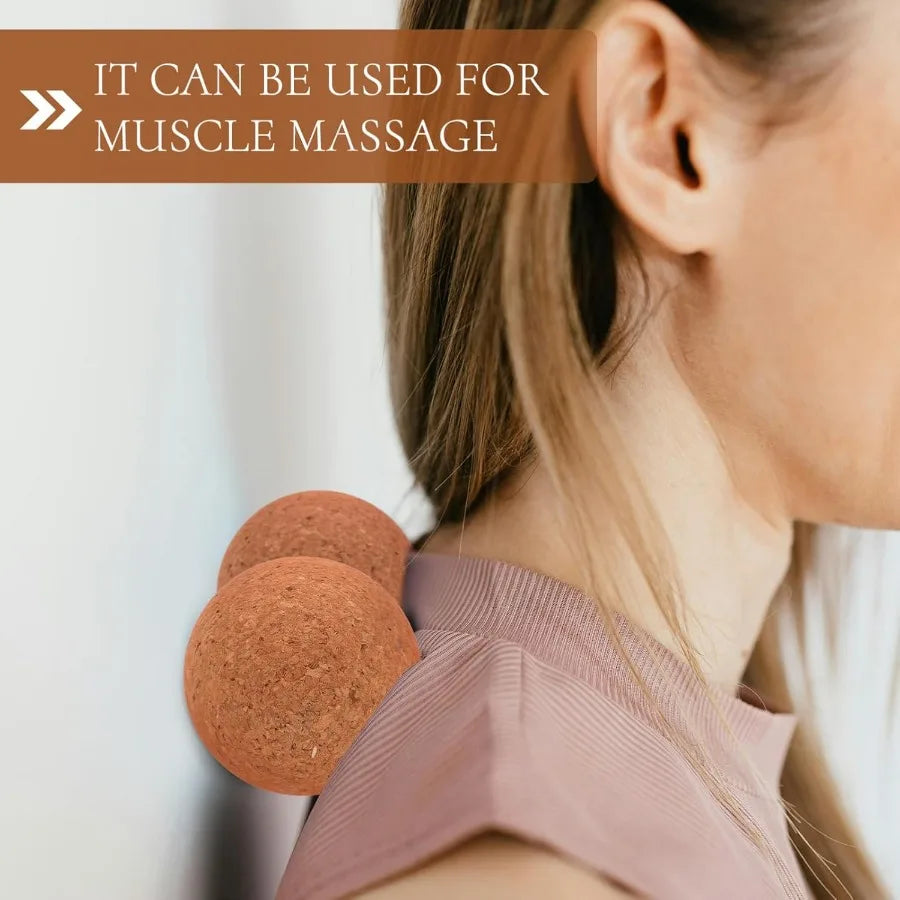Cork Massage Ball for Muscle Relaxation, Deep Tissue Massager for Back & Shoulders, Portable Self-Care Tool