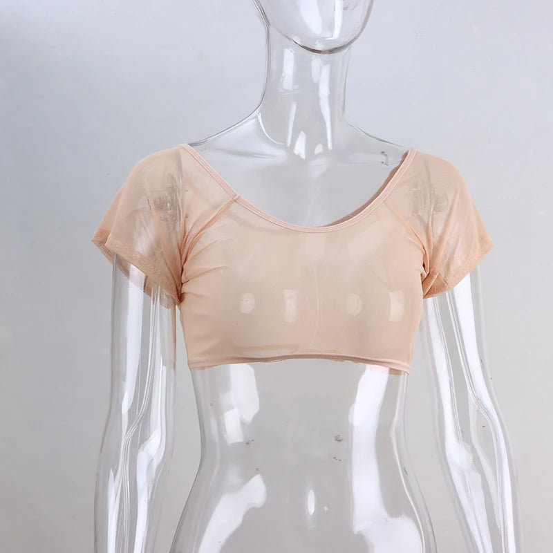 Underarm Sweat Pad Vest Absorbent Deodorant Pad Women T-shirt Shape Sweat Pads Reusable Washable Transparent Mesh Ultrathin