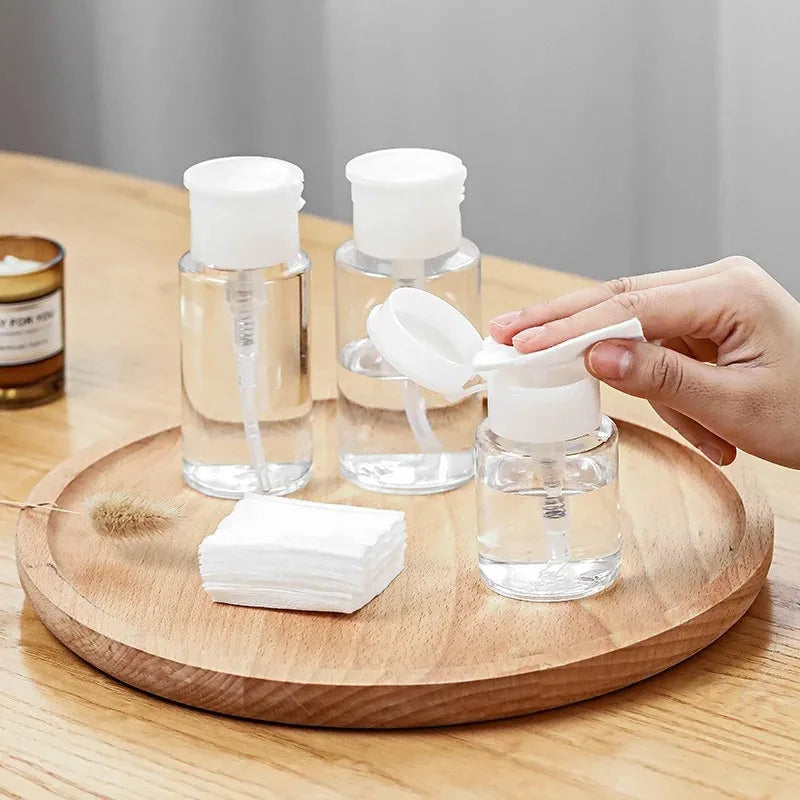 1pc Refillable Bottles Push-type Bottling   Empty Pump Dispenser Bottle for Nail Polish and Makeup Remover Bottle Packaging