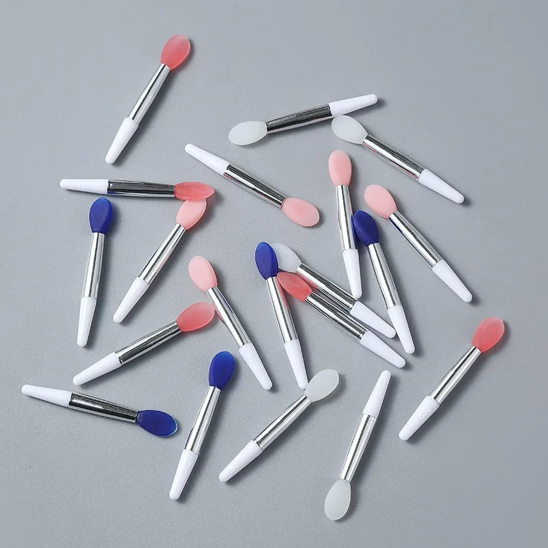 10pcs silicone lip brush mini lip mask brush portable lipstick makeup brush transparent applicator eye black stick makeup tool