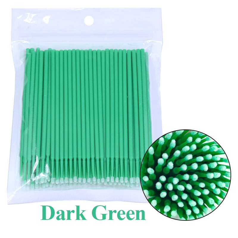 100Pcs Eyelash Cleaning Brush Lash Extension Micro Cotton Swab Individual Eyelashes Microbrush Beauty Makeup Clean Remover Tools
