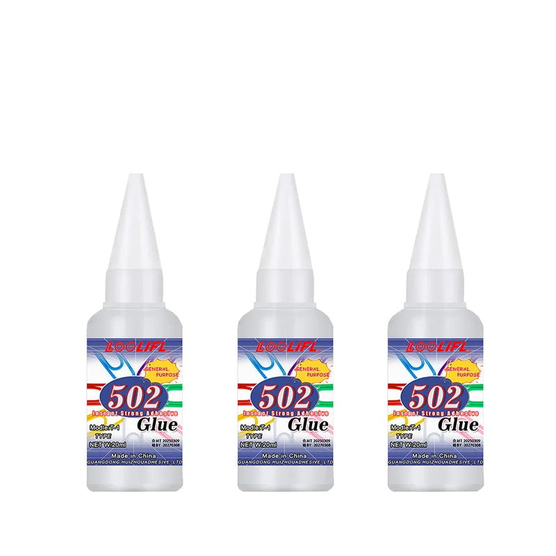 502 Super Strong Quick-Drying Adhesive, Professionally Used for Daily Repair of Toy Plastics, Is White, Transparent and Odorless